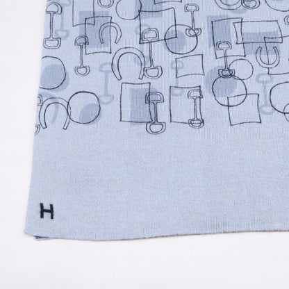 HERMES【Excellent Condition】All-Over-Print Cashmere x Silk Scarf
