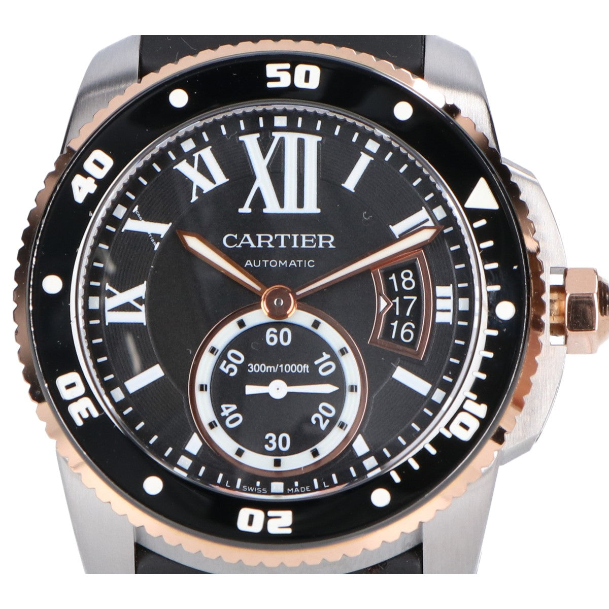 Cartier カルティエ 仕上げ済み W7100055 カリブルドゥカルティエ ダイバー SS x 18KPG スモールセコンド 自動巻き 腕時計