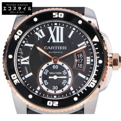 Cartier カルティエ 仕上げ済み W7100055 カリブルドゥカルティエ ダイバー SS x 18KPG スモールセコンド 自動巻き 腕時計