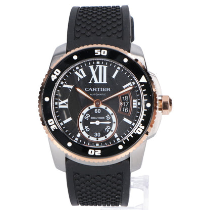 Cartier カルティエ 仕上げ済み W7100055 カリブルドゥカルティエ ダイバー SS x 18KPG スモールセコンド 自動巻き 腕時計