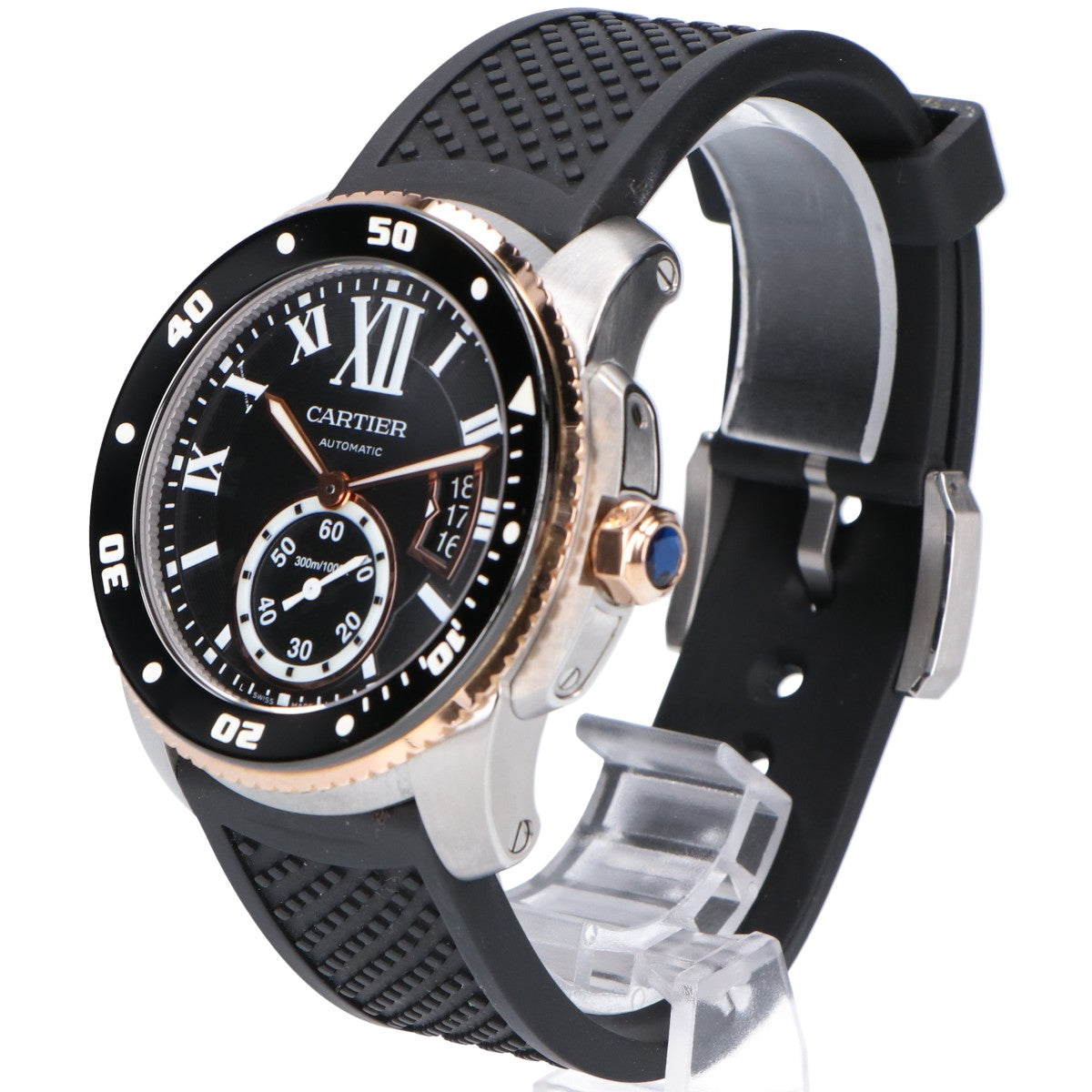 Cartier カルティエ 仕上げ済み W7100055 カリブルドゥカルティエ ダイバー SS x 18KPG スモールセコンド 自動巻き 腕時計