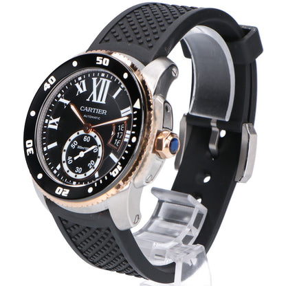 Cartier カルティエ 仕上げ済み W7100055 カリブルドゥカルティエ ダイバー SS x 18KPG スモールセコンド 自動巻き 腕時計
