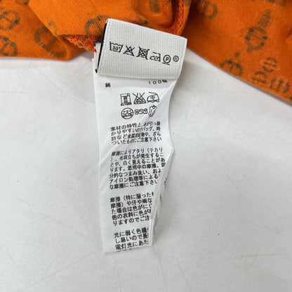 HERMES エルメス オレンジ シェーヌダンクル柄 コットン Tシャツ トップス