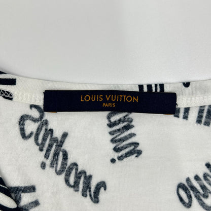 LOUIS VUITTON ルイヴィトン 18SS HEY06W ホワイト×グリーン オックスフォードシティロゴVネックTシャツ トップス