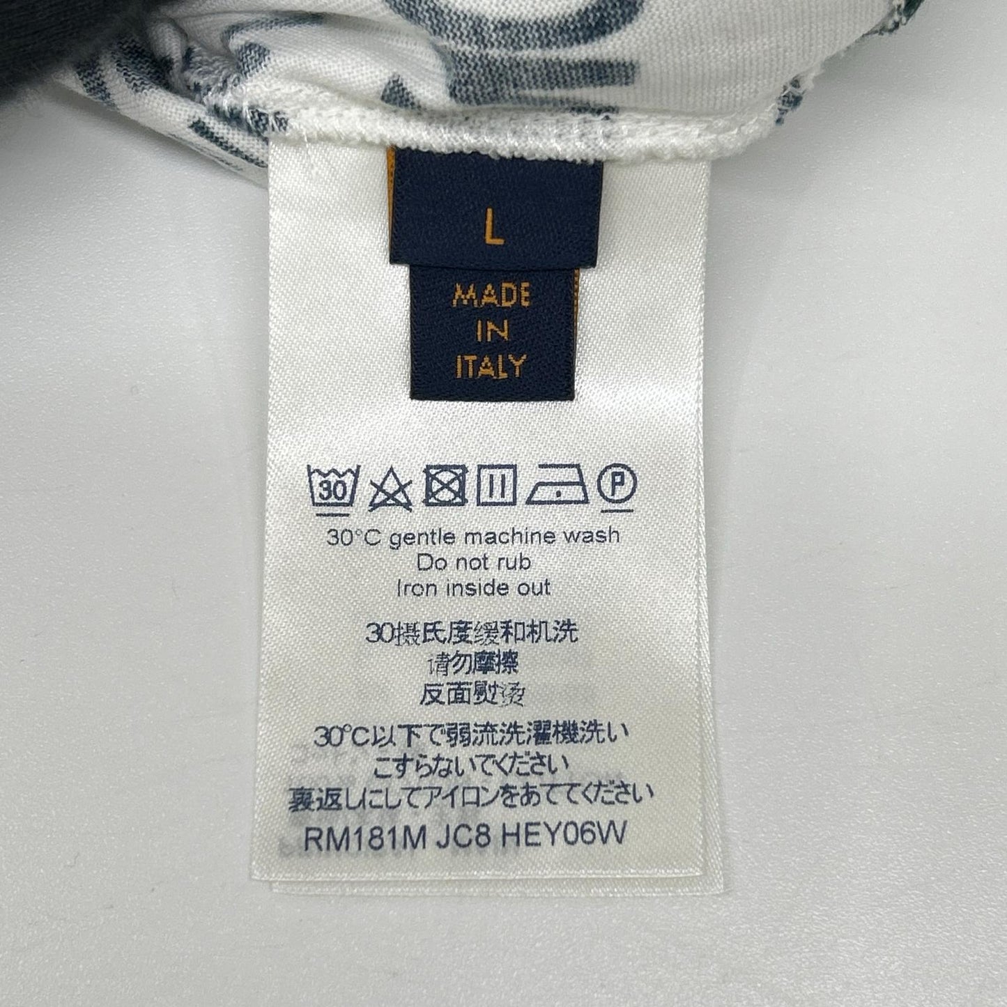 LOUIS VUITTON ルイヴィトン 18SS HEY06W ホワイト×グリーン オックスフォードシティロゴVネックTシャツ トップス