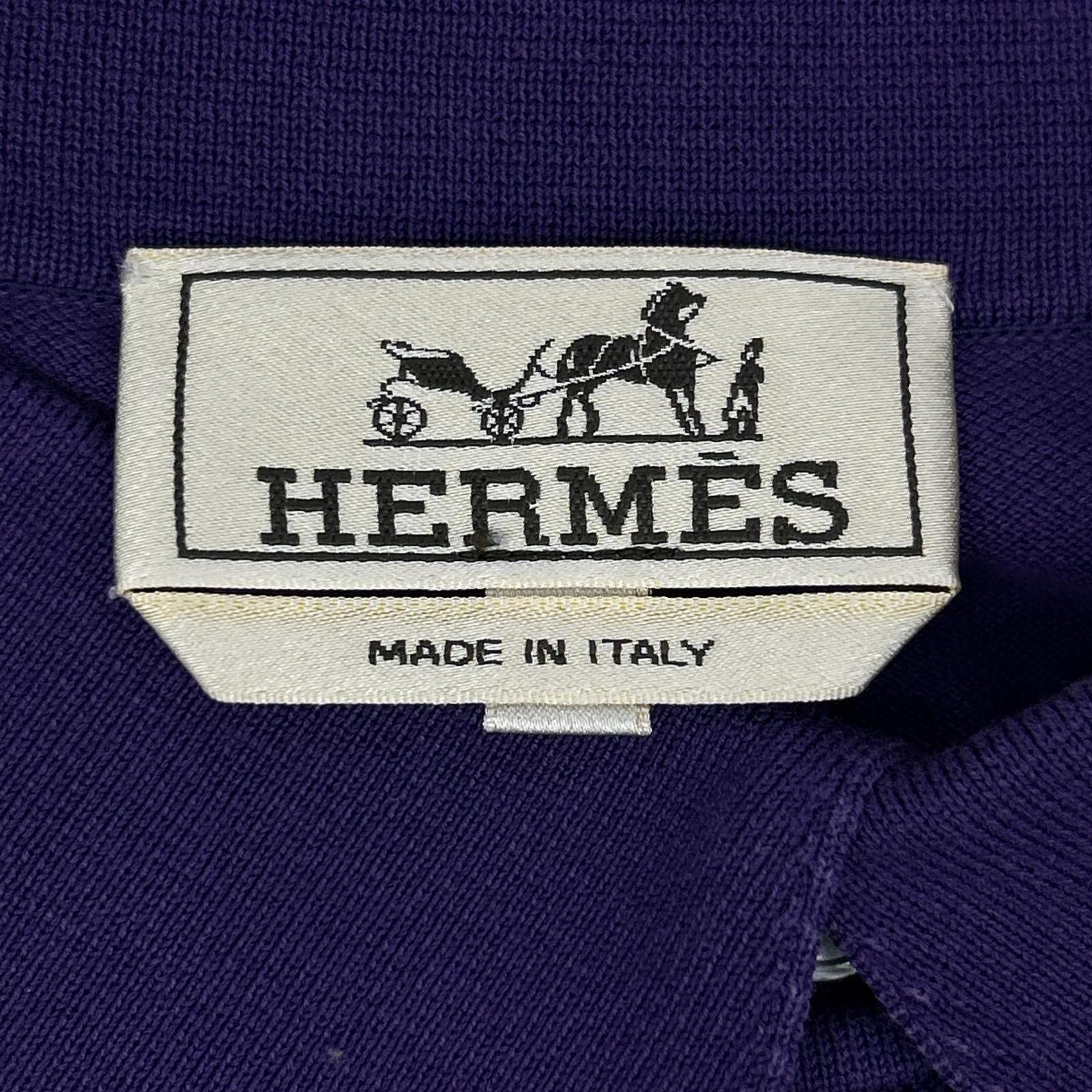 HERMES エルメス パープル ポロシャツ トップス