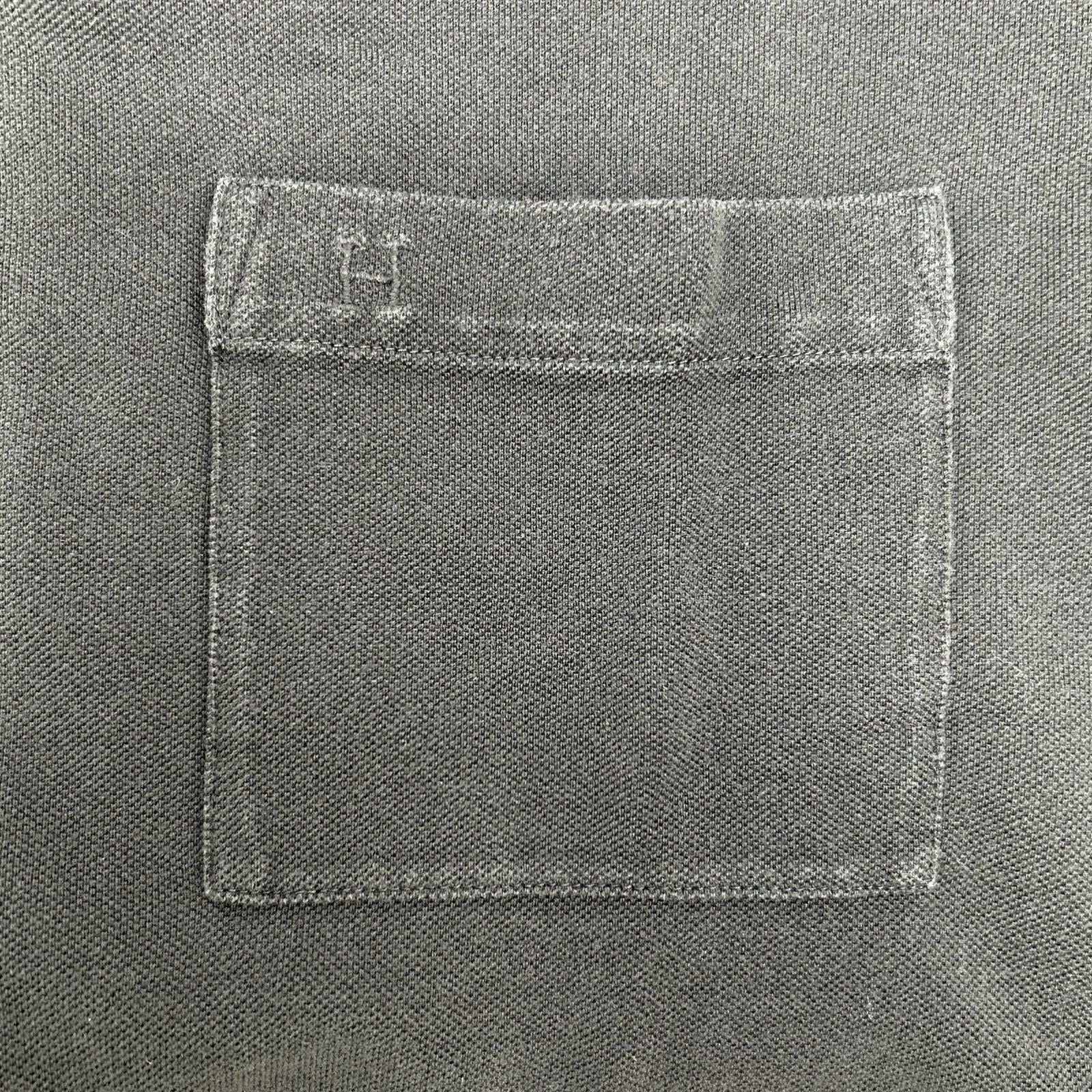 HERMES エルメス ブラック 鹿の子 H刺繍 Tシャツ トップス