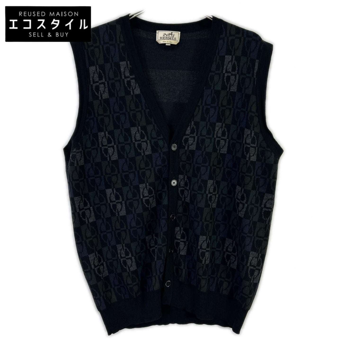 HERMES Hermès Black Chaine d'Ancre knit vest Vest