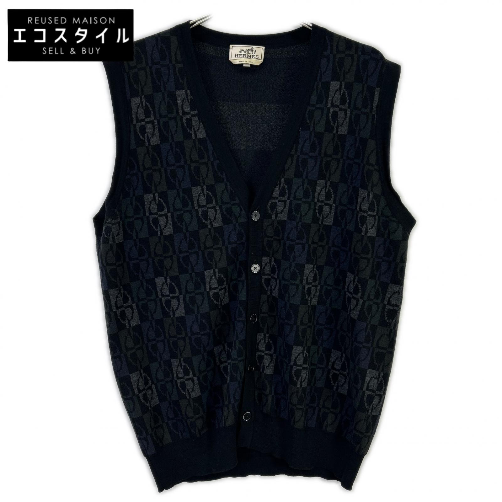 HERMES Hermès Black Chaine d'Ancre knit vest Vest
