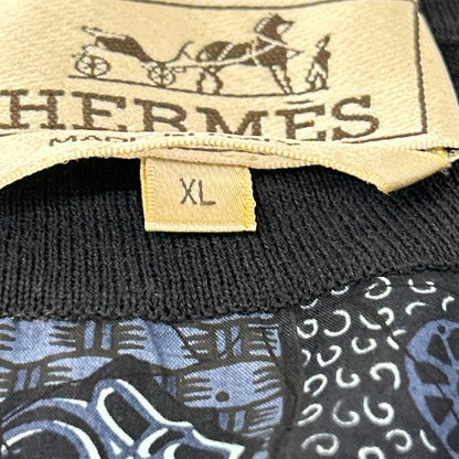 HERMES エルメス ネイビー 総柄 ニットコットンジップ トップス トップス