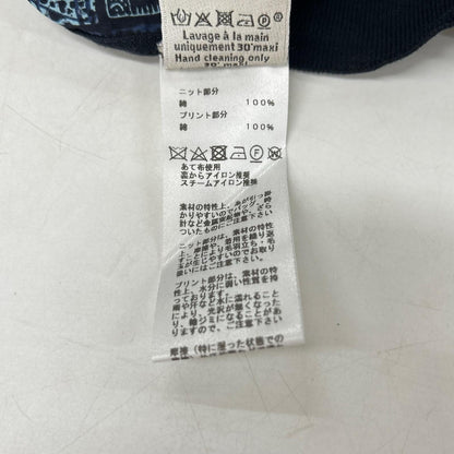 HERMES エルメス ネイビー 総柄 ニットコットンジップ トップス トップス