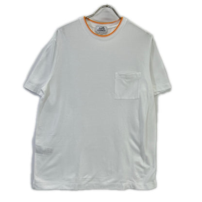 HERMES エルメス ホワイト 鹿の子Tシャツ Hロゴ刺繍 トップス
