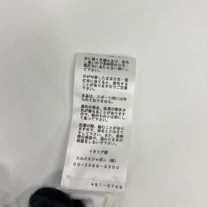 HERMES エルメス ホワイト 鹿の子Tシャツ Hロゴ刺繍 トップス