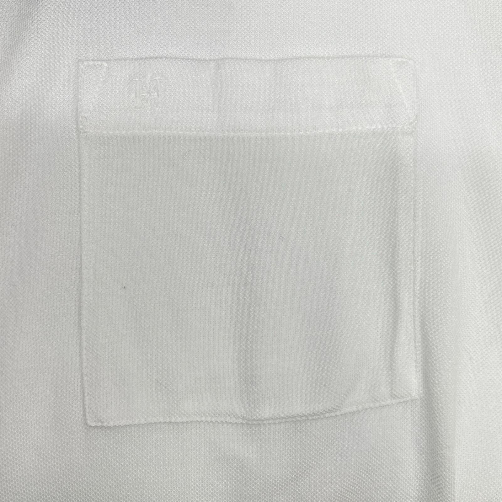 HERMES エルメス ホワイト 鹿の子Tシャツ Hロゴ刺繍 トップス
