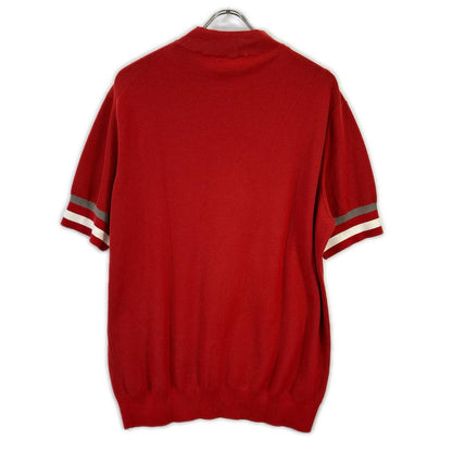 HERMES エルメス レッド コットン モックネック Tシャツ トップス