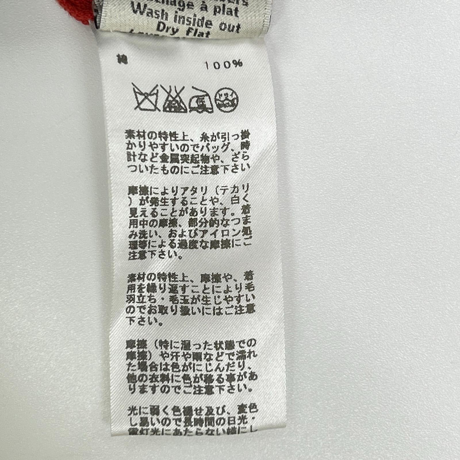 HERMES エルメス レッド コットン モックネック Tシャツ トップス