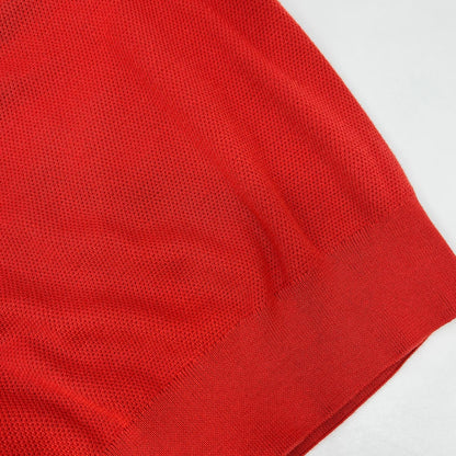 HERMES エルメス レッド コットン モックネック Tシャツ トップス