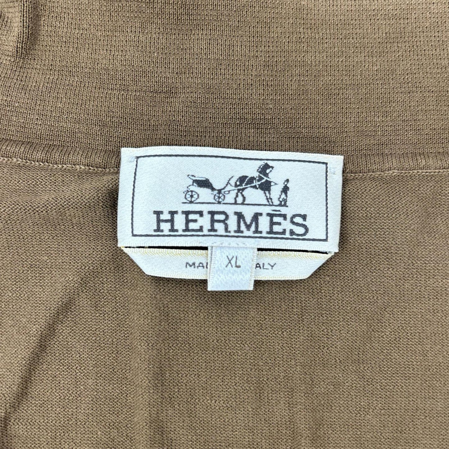 HERMES エルメス ブラウン スキッパーニットポロシャツ トップス
