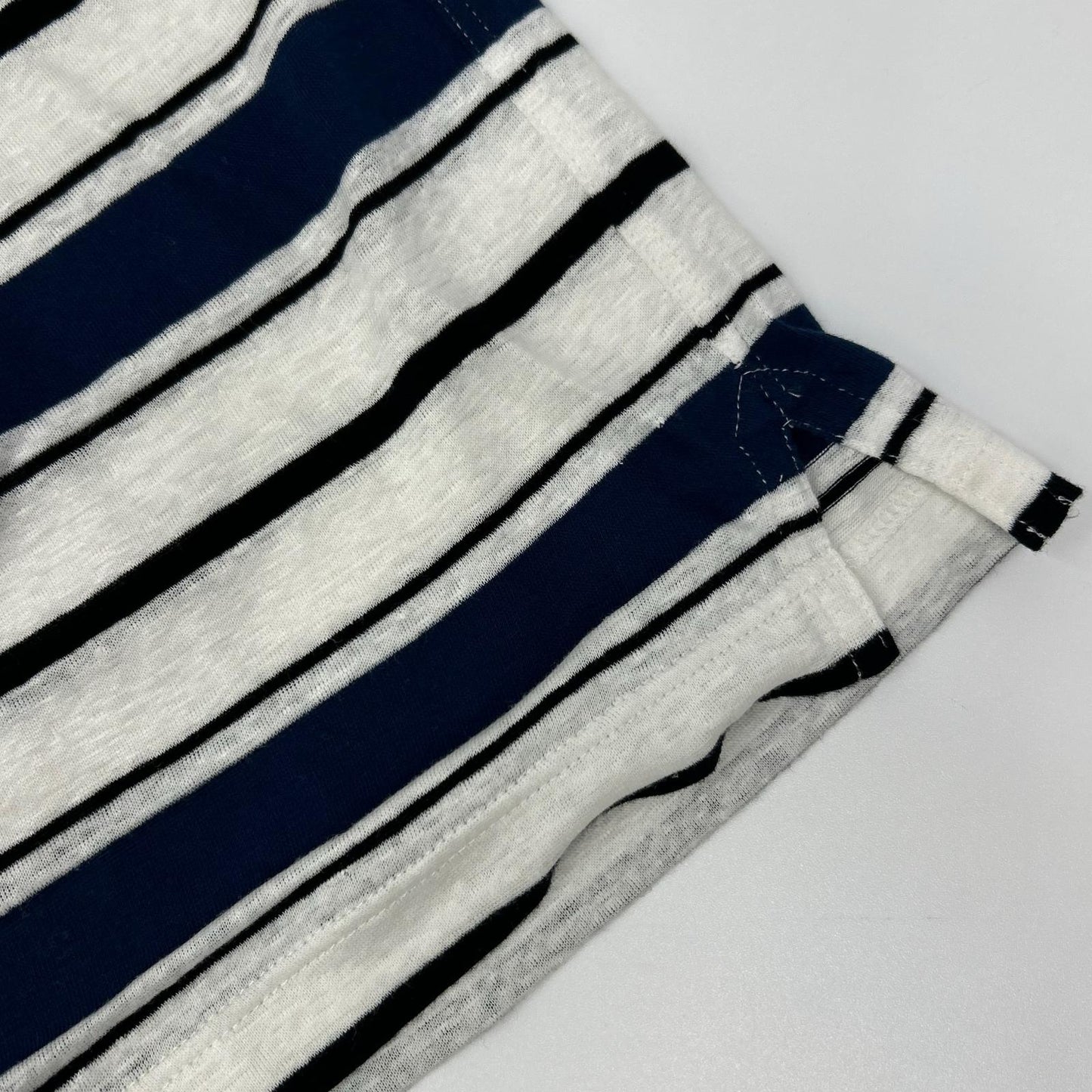 HERMES エルメス ブルー ボーダー クルーネック Tシャツ トップス