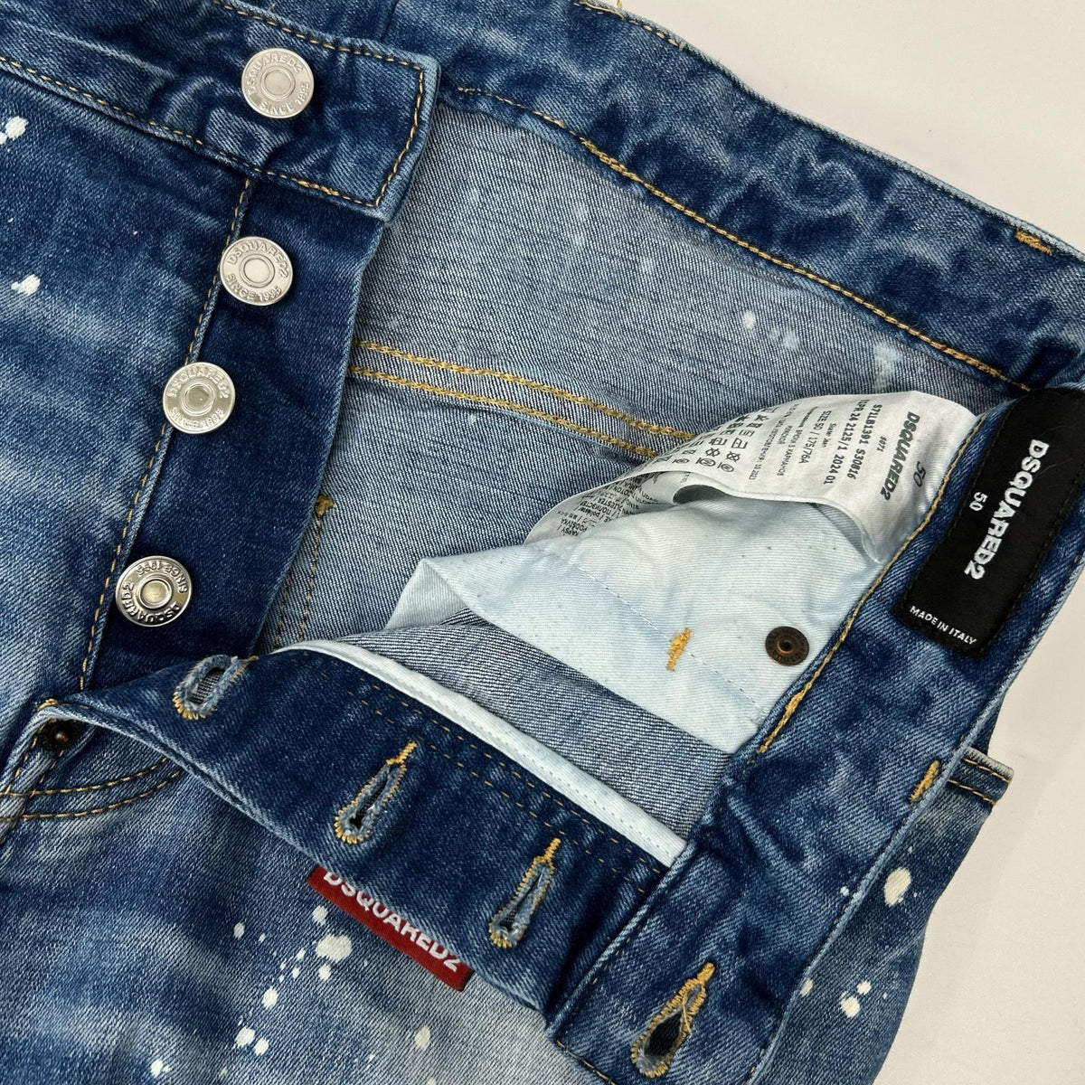 DSQUARED2 ディースクエアード S71LB1391 インディゴ ペイント加工 SKATER JEANS スケータージーンズ ボトムス