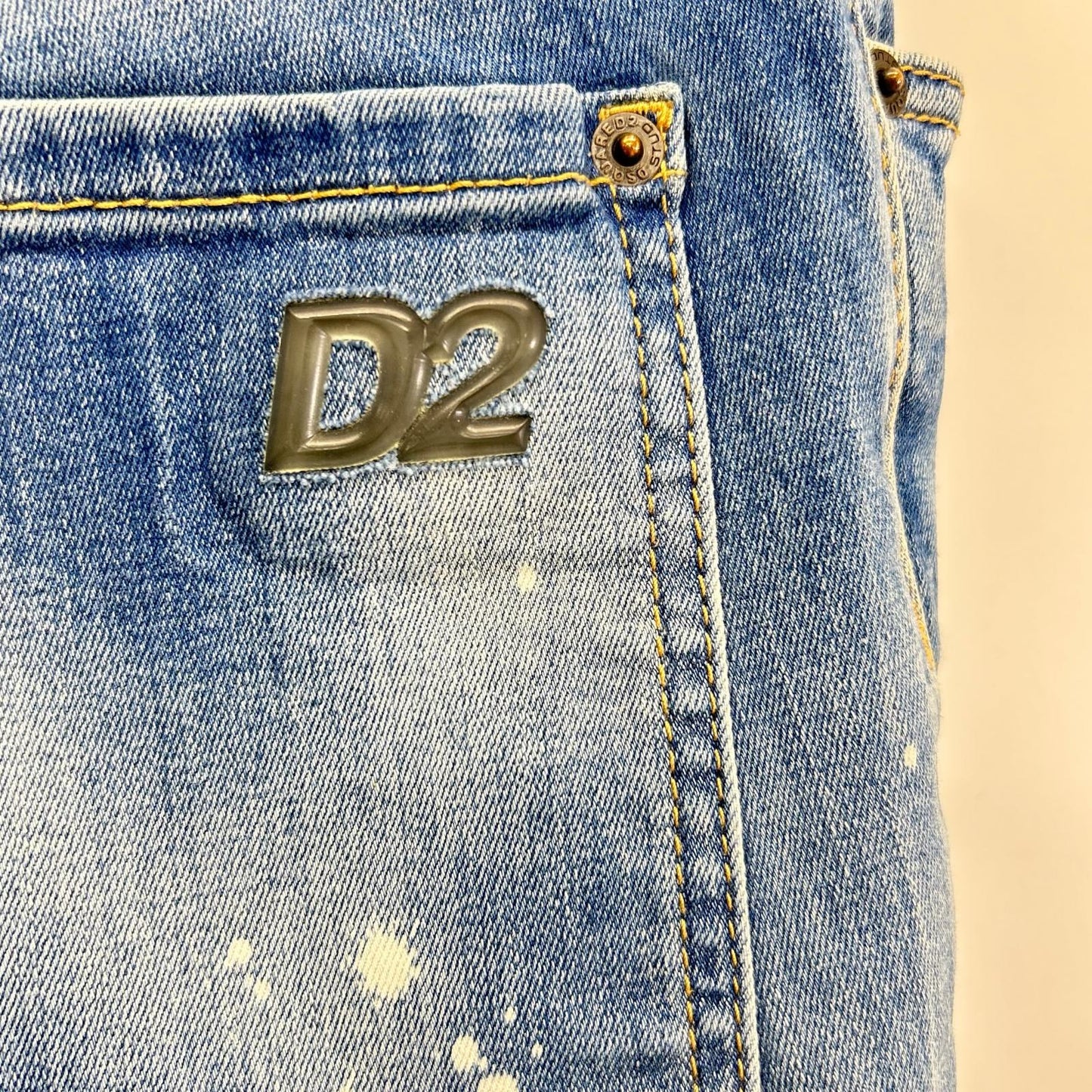 DSQUARED2 ディースクエアード S71LB1391 インディゴ ペイント加工 SKATER JEANS スケータージーンズ ボトムス