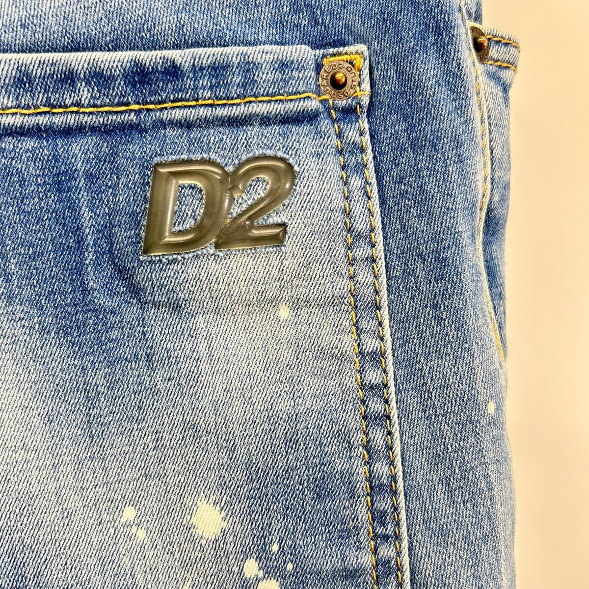 DSQUARED2 ディースクエアード S71LB1391 インディゴ ペイント加工 SKATER JEANS スケータージーンズ ボトムス