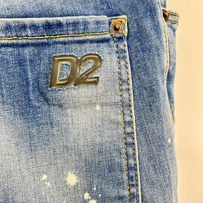 DSQUARED2 ディースクエアード S71LB1391 インディゴ ペイント加工 SKATER JEANS スケータージーンズ ボトムス