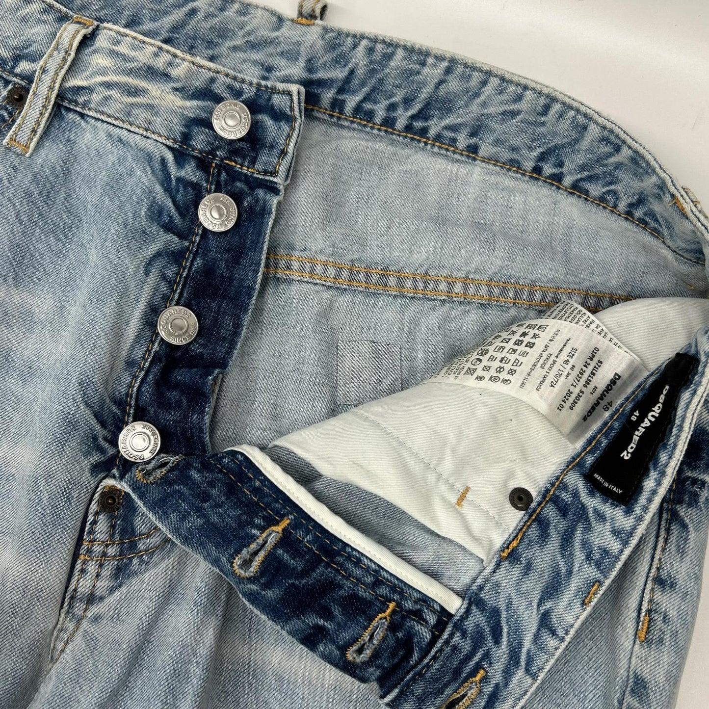 DSQUARED2 ディースクエアード S71LB1386 ライトインディゴ ライトパームビーチウォッシュ ストレートデニムパンツ ボトムス