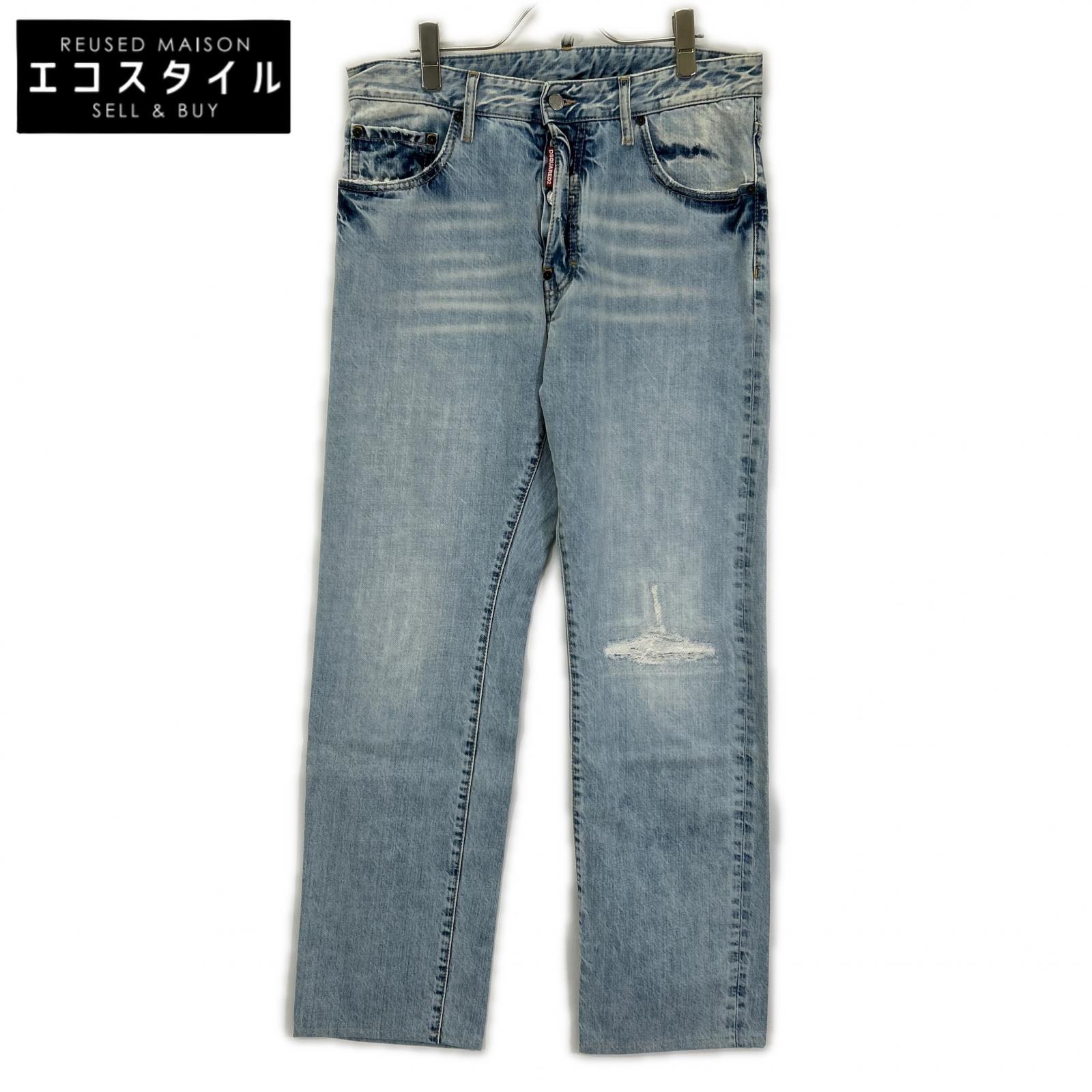 DSQUARED2 ディースクエアード S71LB1386 ライトインディゴ ライトパームビーチウォッシュ ストレートデニムパンツ ボトムス