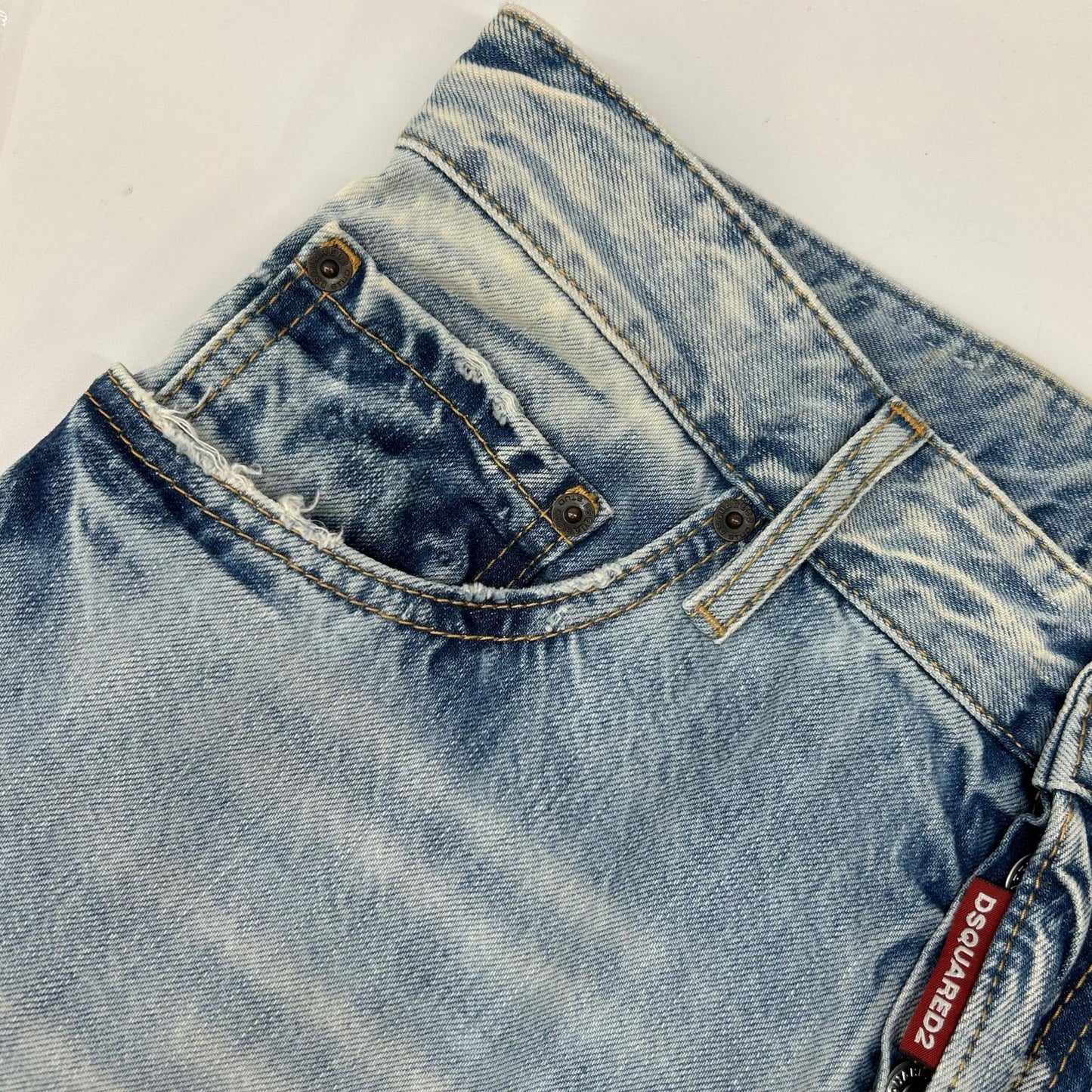 DSQUARED2 ディースクエアード S71LB1386 ライトインディゴ ライトパームビーチウォッシュ ストレートデニムパンツ ボトムス