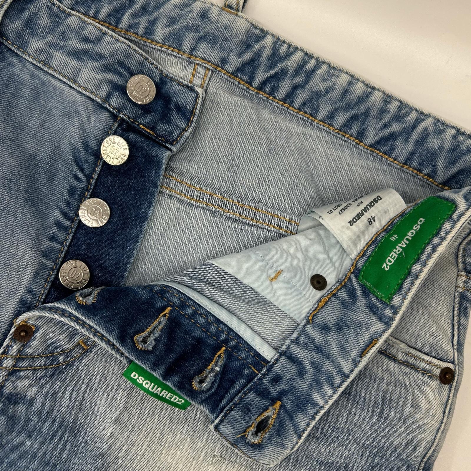 DSQUARED2 ディースクエアード S78LB0094 ライトインディゴ コットン SKATER JEAN/スケーター ジーン ボトムス