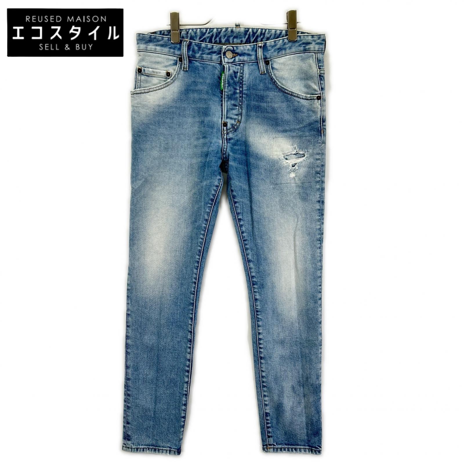 DSQUARED2 ディースクエアード S78LB0094 ライトインディゴ コットン SKATER JEAN/スケーター ジーン ボトムス