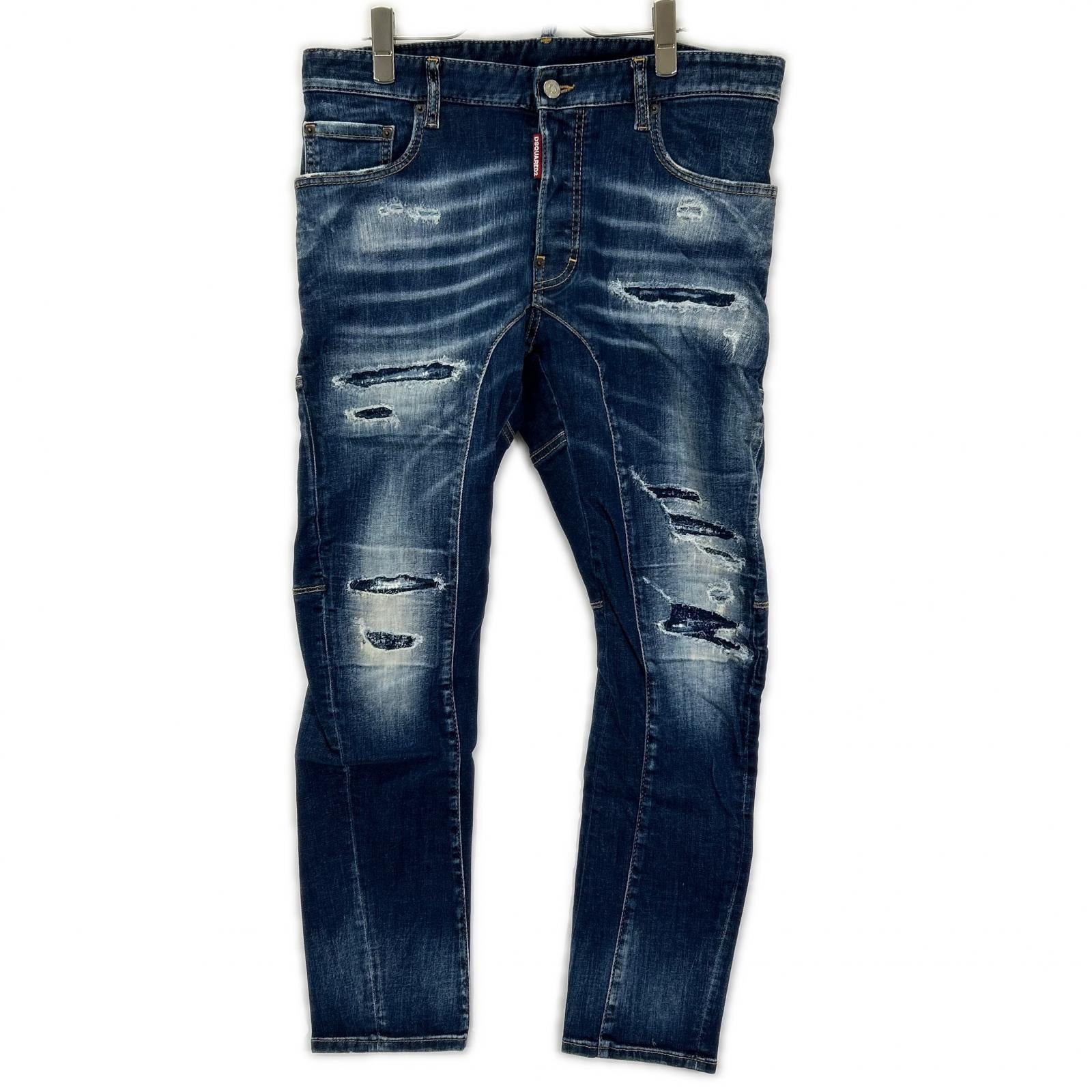 DSQUARED2 ディースクエアード S71LB1262 インディゴ コットン ダメージ加工 TIDY BIKER JEANS/タイディバイカー デニムパンツ ボトムス