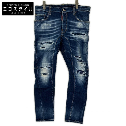 DSQUARED2 ディースクエアード S71LB1262 インディゴ コットン ダメージ加工 TIDY BIKER JEANS/タイディバイカー デニムパンツ ボトムス