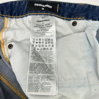 DSQUARED2 ディースクエアード S71LB1262 インディゴ コットン ダメージ加工 TIDY BIKER JEANS/タイディバイカー デニムパンツ ボトムス