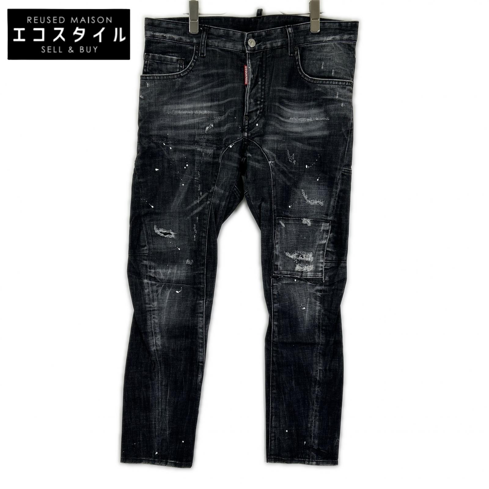 DSQUARED2 ディースクエアード S74LB1360 ブラック コットン TIDY BIKER JEANS/タイディバイカー デニムパンツ ボトムス