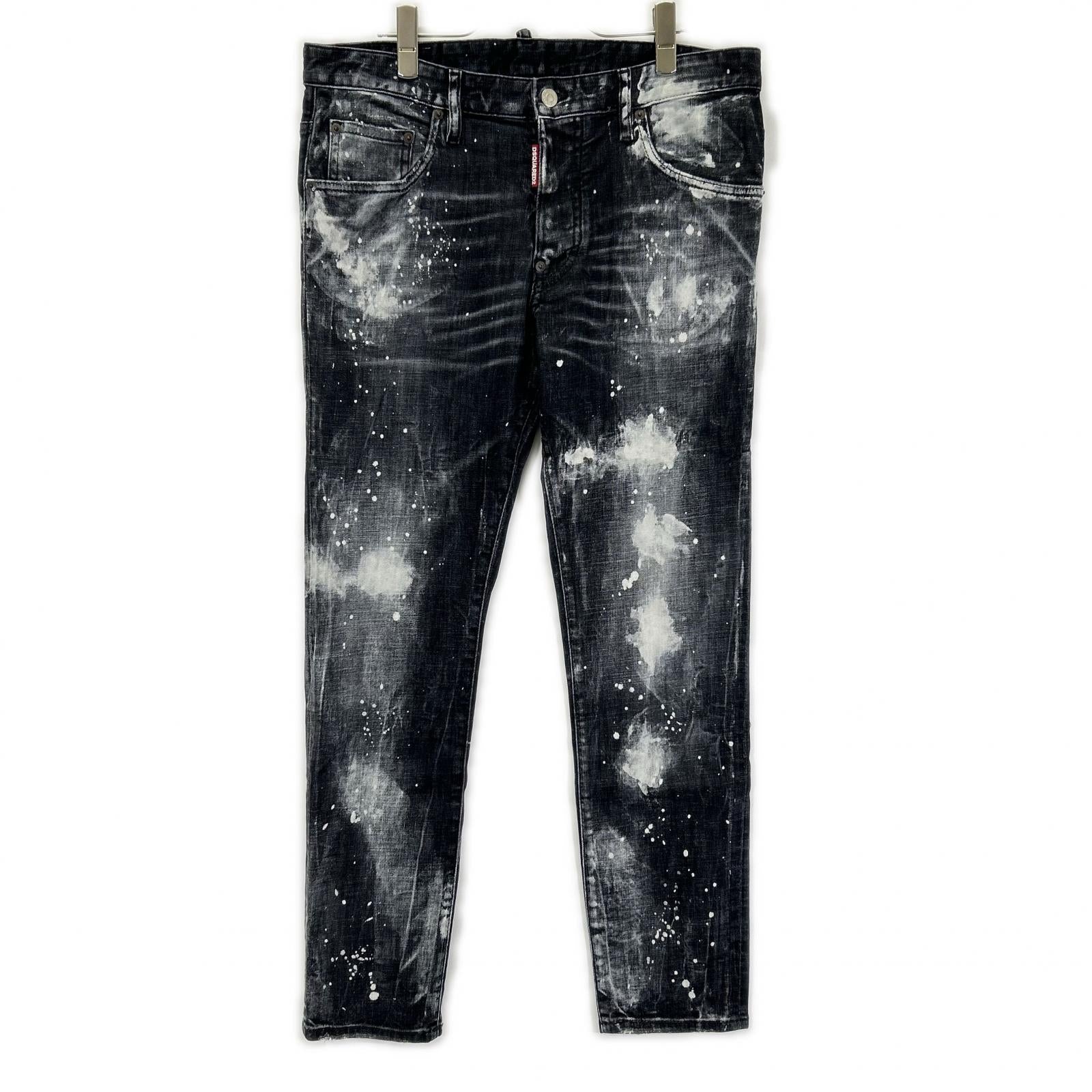 DSQUARED2 ディースクエアード S71LB1283 ブラック コットン ペイント SKATER JEAN/スケータージーン デニムパンツ ボトムス