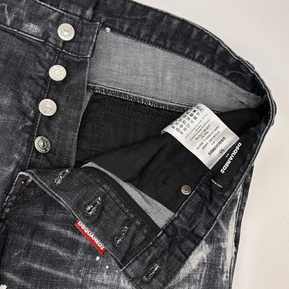 DSQUARED2 ディースクエアード S71LB1283 ブラック コットン ペイント SKATER JEAN/スケータージーン デニムパンツ ボトムス