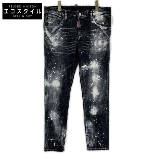 DSQUARED2 ディースクエアード S71LB1283 ブラック コットン ペイント SKATER JEAN/スケータージーン デニムパンツ ボトムス