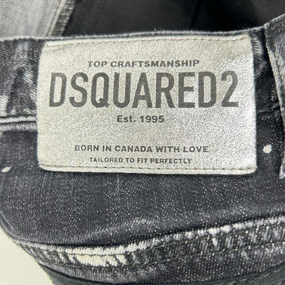 DSQUARED2 ディースクエアード S71LB1283 ブラック コットン ペイント SKATER JEAN/スケータージーン デニムパンツ ボトムス