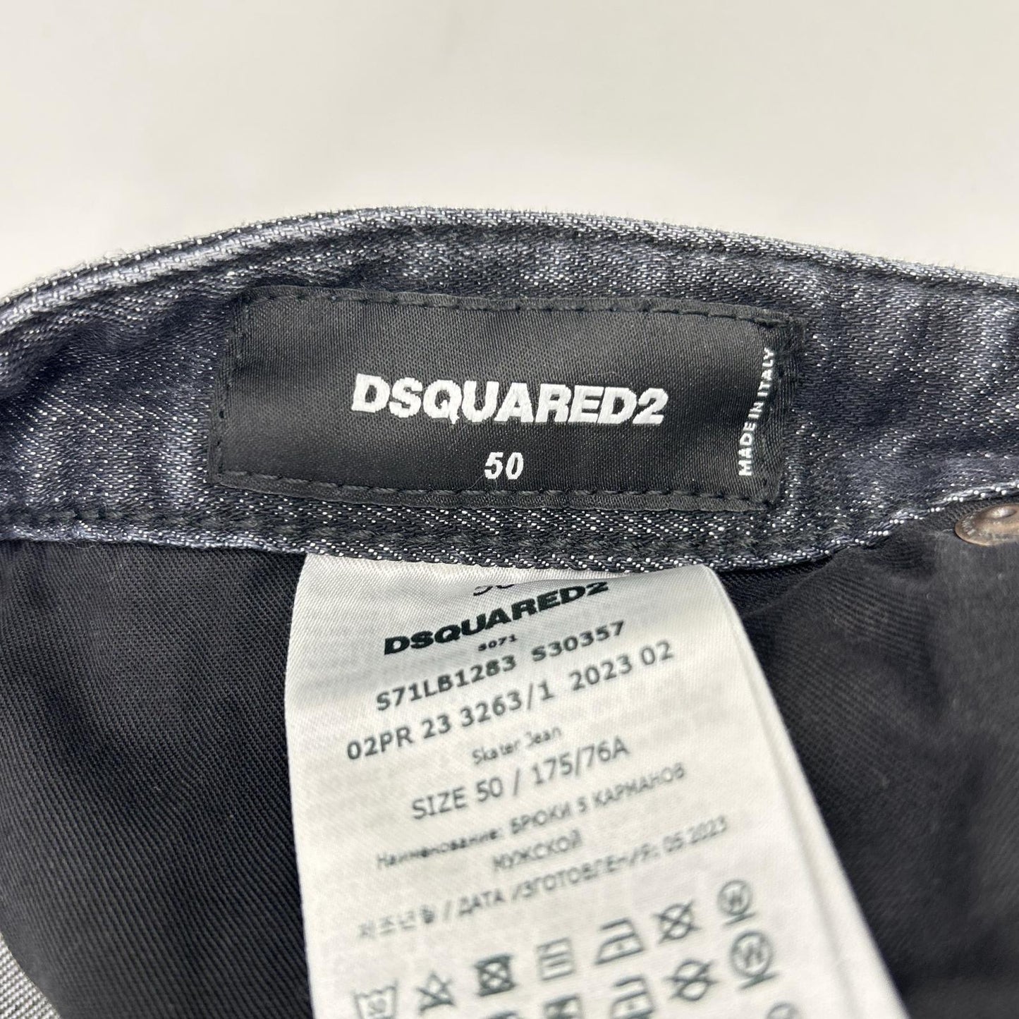 DSQUARED2 ディースクエアード S71LB1283 ブラック コットン ペイント SKATER JEAN/スケータージーン デニムパンツ ボトムス