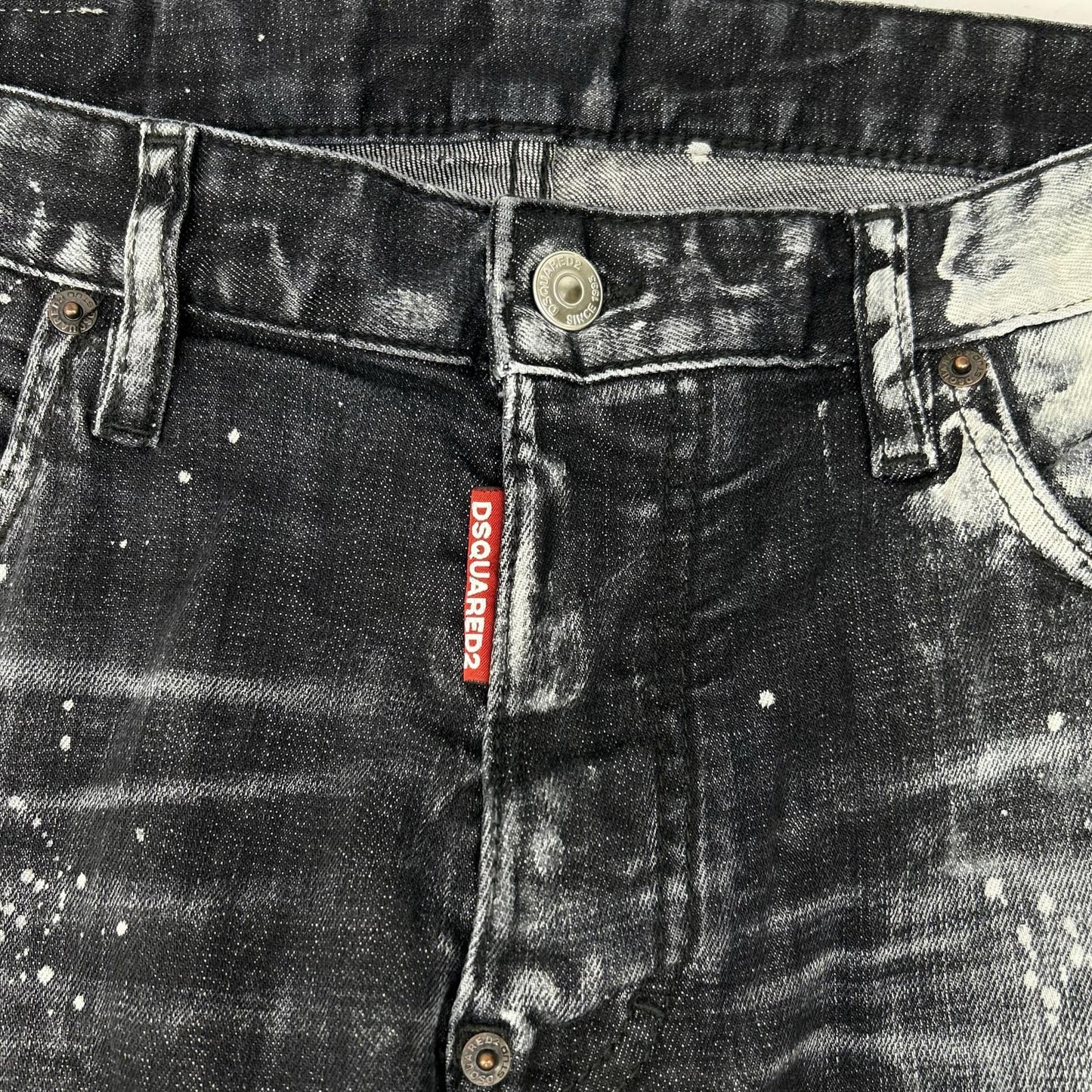 DSQUARED2 ディースクエアード S71LB1283 ブラック コットン ペイント SKATER JEAN/スケータージーン デニムパンツ ボトムス