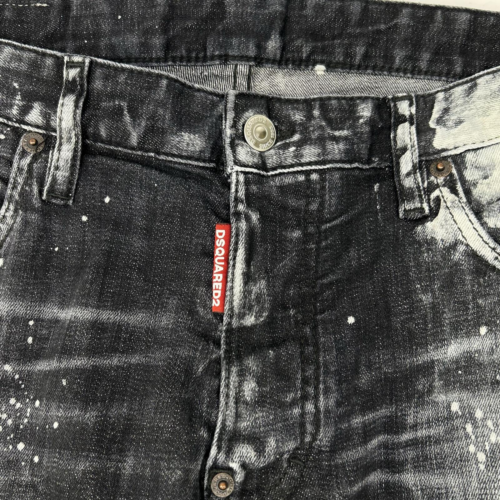 DSQUARED2 ディースクエアード S71LB1283 ブラック コットン ペイント SKATER JEAN/スケータージーン デニムパンツ ボトムス