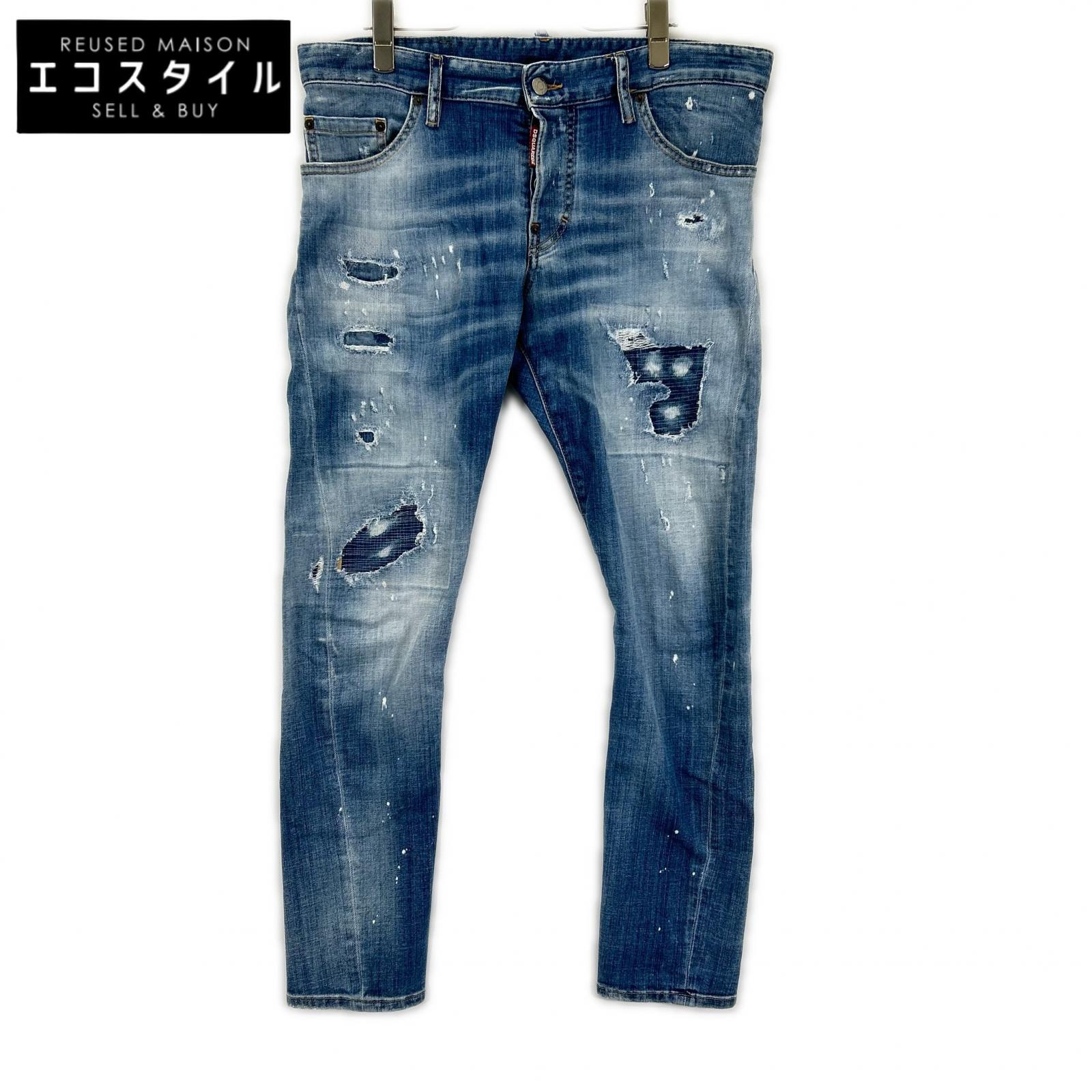 DSQUARED2 ディースクエアード S74LB1366 インディゴ SEXY TWIST JEAN/セクシーツイストジーン スキニーデニムパンツ ボトムス
