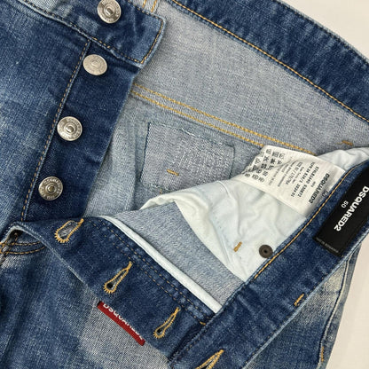 DSQUARED2 ディースクエアード S74LB1440 インディゴ ダメージ加工 Super Twinky Jean/スーパーツインキージーン デニムパンツ ボトムス