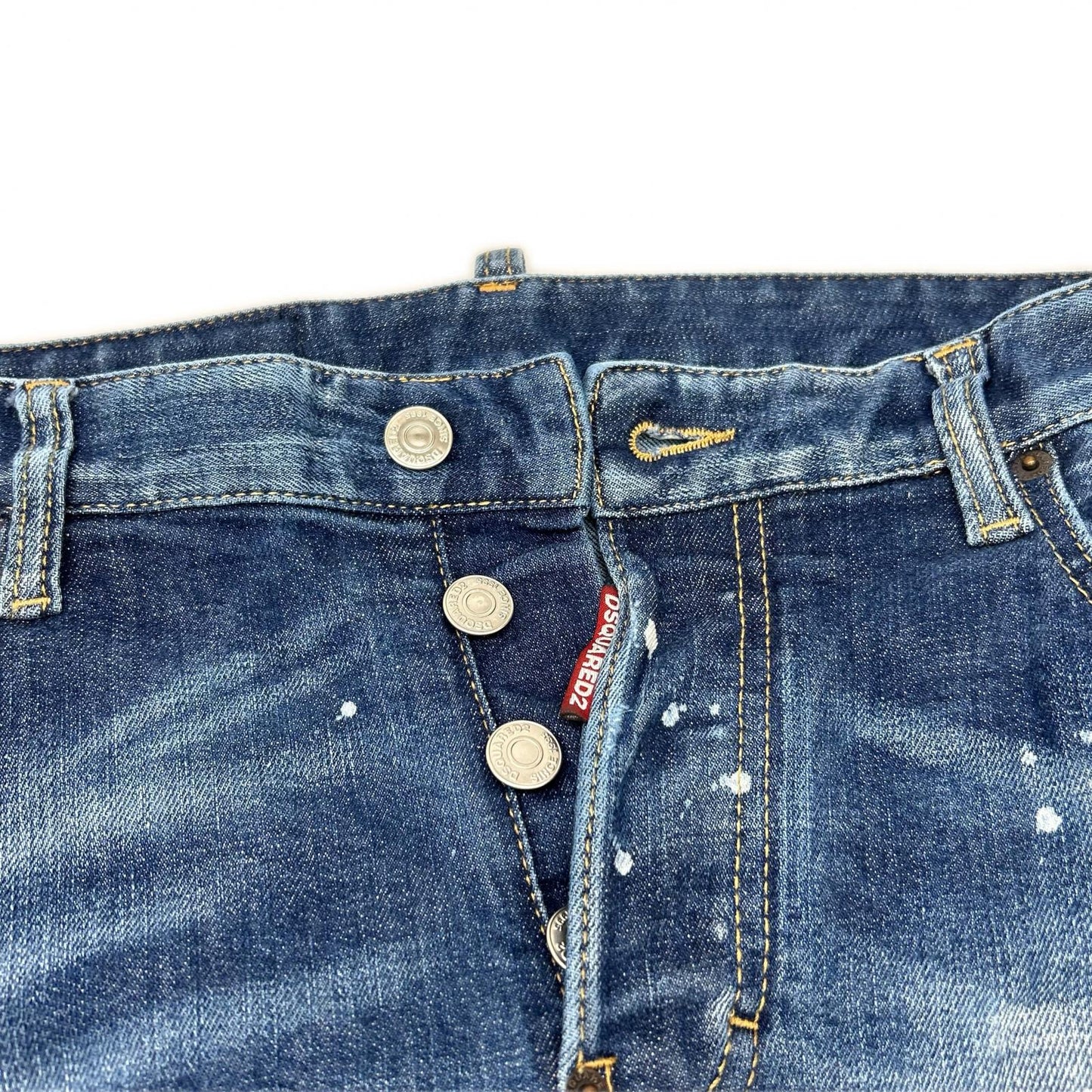 DSQUARED2 ディースクエアード S74LB1586 インディゴ Tidy Biker Jean/タイディバイカー ペイント デニムパンツ ボトムス