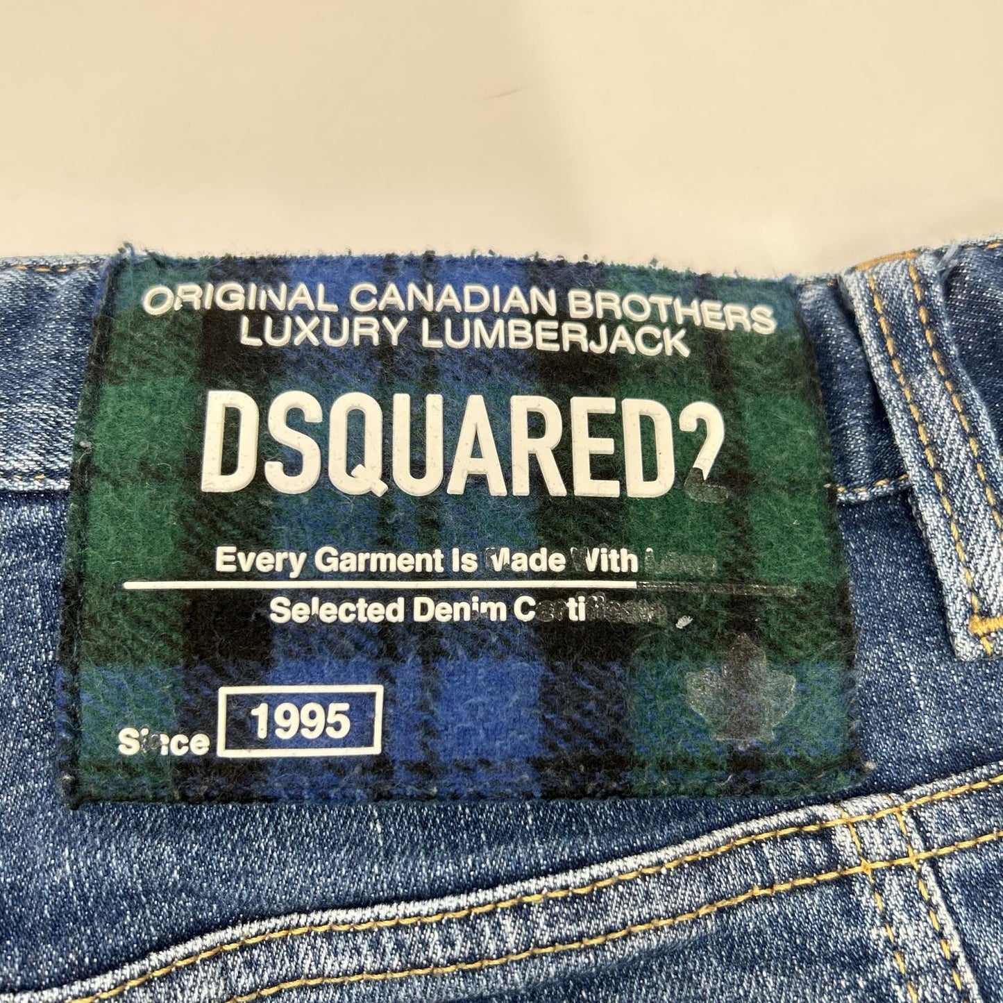 DSQUARED2 ディースクエアード S74LB1586 インディゴ Tidy Biker Jean/タイディバイカー ペイント デニムパンツ ボトムス