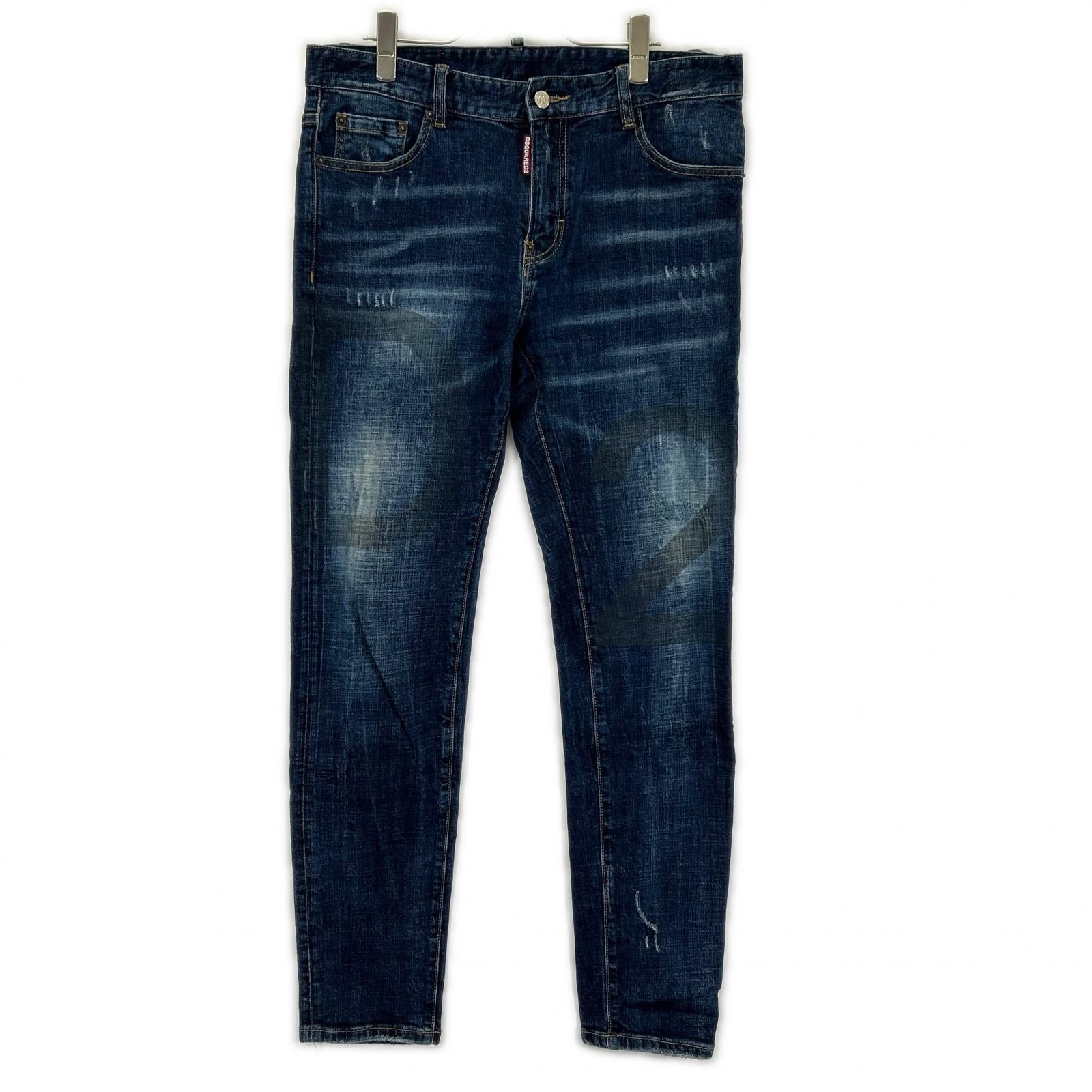 DSQUARED2 ディースクエアード S74LA0651 インディゴ D2プリント SLIM JEAN/スリムジーン デニムパンツ ボトムス