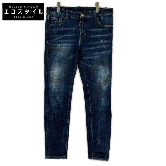 DSQUARED2 ディースクエアード S74LA0651 インディゴ D2プリント SLIM JEAN/スリムジーン デニムパンツ ボトムス
