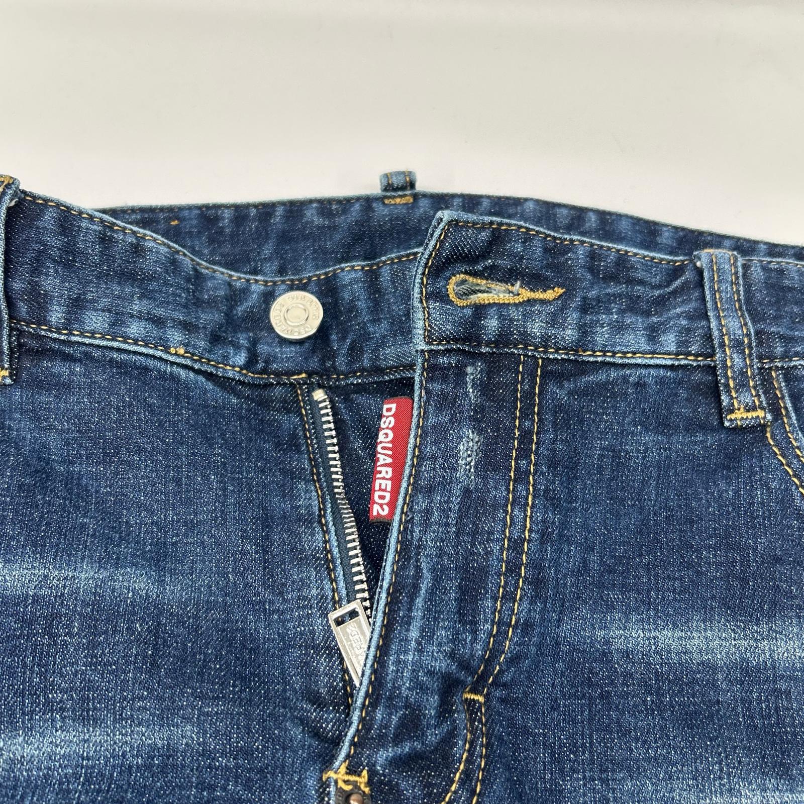 DSQUARED2 ディースクエアード S74LA0651 インディゴ D2プリント SLIM JEAN/スリムジーン デニムパンツ ボトムス